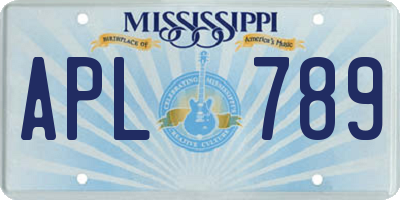 MS license plate APL789