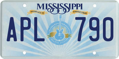 MS license plate APL790