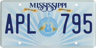 MS license plate APL795