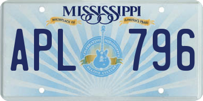 MS license plate APL796