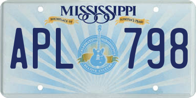 MS license plate APL798