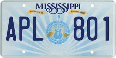 MS license plate APL801