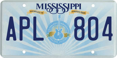 MS license plate APL804