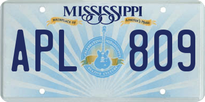 MS license plate APL809