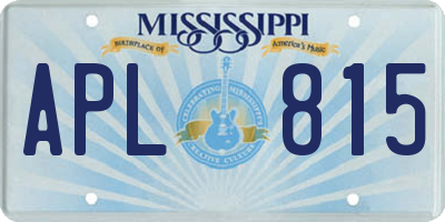 MS license plate APL815