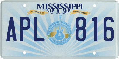 MS license plate APL816