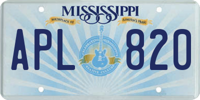 MS license plate APL820