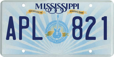 MS license plate APL821