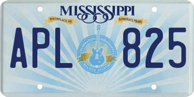MS license plate APL825
