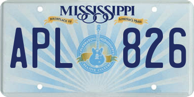 MS license plate APL826