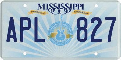 MS license plate APL827