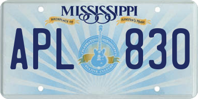 MS license plate APL830