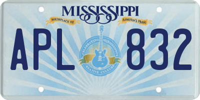 MS license plate APL832