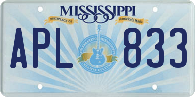 MS license plate APL833