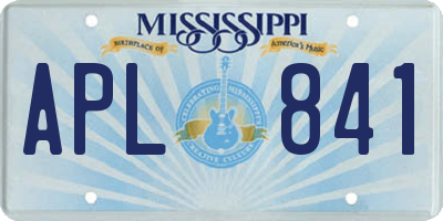 MS license plate APL841