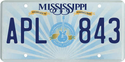 MS license plate APL843