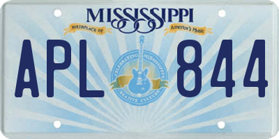 MS license plate APL844