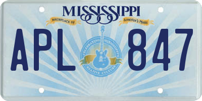 MS license plate APL847
