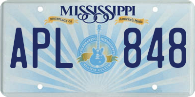 MS license plate APL848