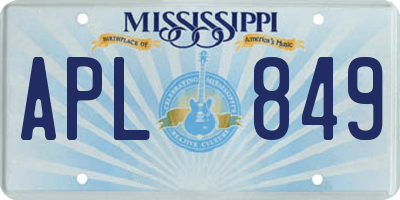 MS license plate APL849