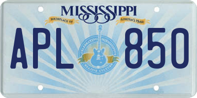 MS license plate APL850