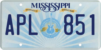 MS license plate APL851