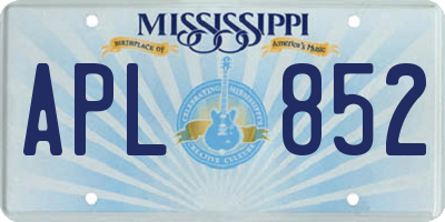 MS license plate APL852