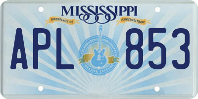 MS license plate APL853