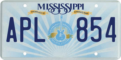 MS license plate APL854