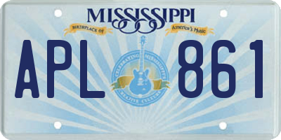 MS license plate APL861