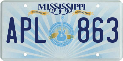 MS license plate APL863