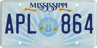 MS license plate APL864