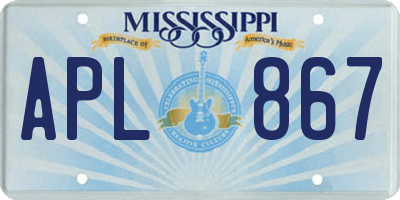 MS license plate APL867