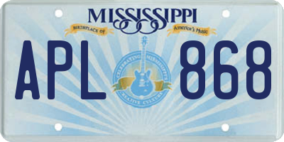 MS license plate APL868