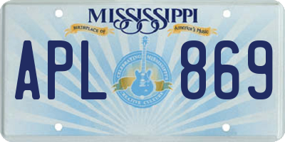 MS license plate APL869