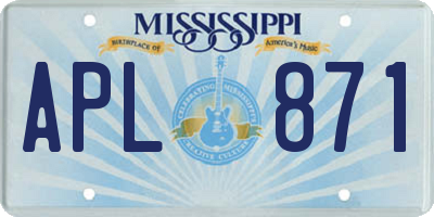 MS license plate APL871