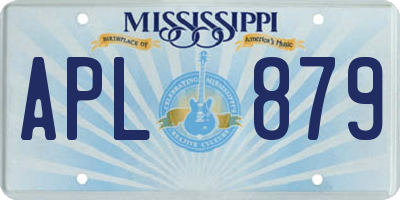 MS license plate APL879