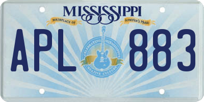 MS license plate APL883