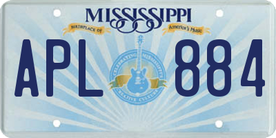 MS license plate APL884