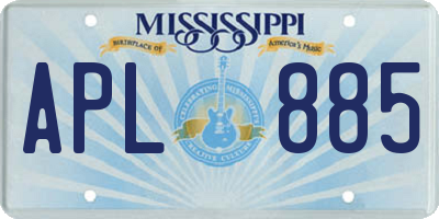 MS license plate APL885