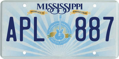 MS license plate APL887