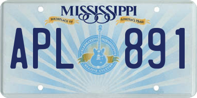 MS license plate APL891