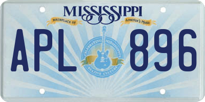 MS license plate APL896