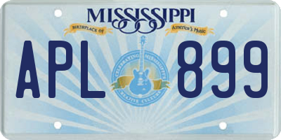 MS license plate APL899