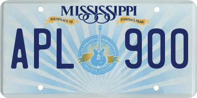 MS license plate APL900