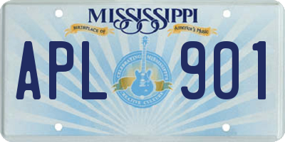 MS license plate APL901