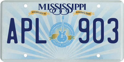 MS license plate APL903