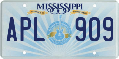 MS license plate APL909