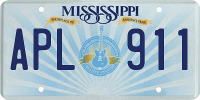 MS license plate APL911