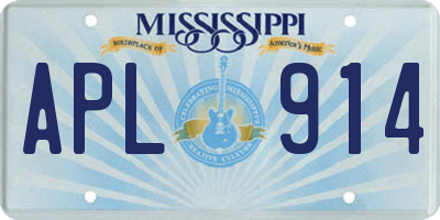 MS license plate APL914